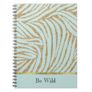 Munt Goud Glitter Zebra   Notitieboek