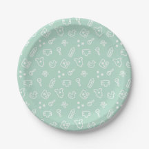 Munt Green Gender Neutral Baby shower Paper Borden