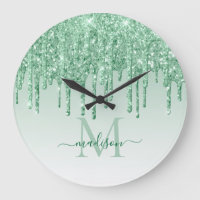 Munt Green Glitter Sparkle Glam Driving Monogram