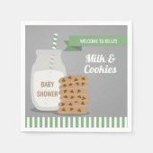 Munt Green Modern Milk en Baby shower van Koekjes Servet (Voorkant)