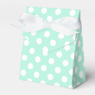 Munt groen en wit polka stippen gunst doos bedankdoosjes