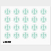 munt groen Fleur de lis sticker (Vel)