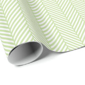 Munt Groen Wit Herringbone Cadeaupapier (Rol Hoek)