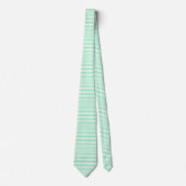 Munt Groene en witte horizontale striped stropdas (Voorkant)