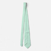 Munt Groene en witte horizontale striped stropdas (Achterkant)