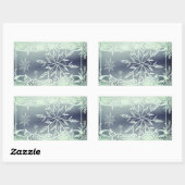 Munt groene sneeuwvlok sticker (Vel)