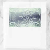 Munt groene sneeuwvlok sticker (Tas)