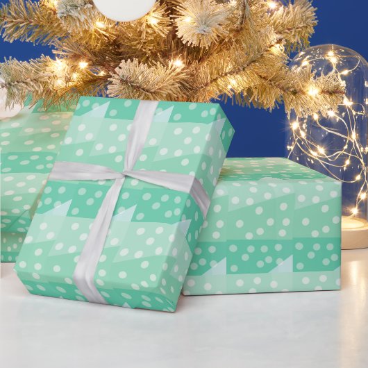 Munt Groene Stippen en Spots Wrapping Paper Cadeaupapier (Feestdagen)