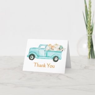 Munt Kleine Pompoen Truck Baby Shower Foto Bedankkaart