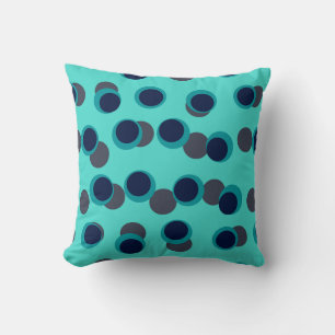Munt & Marineblauw Retro Orbit Kussen