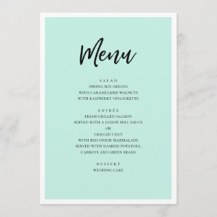 Munt moderne bruiloft. Eenvoudig minimalistisch sc Menu