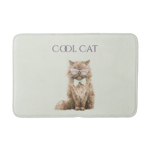 Munt Paars Bruine Coole Kat Bril Badmat