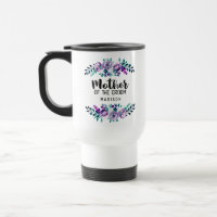 Munt & Paarse Bloemen Krans Moeder van de bruidego