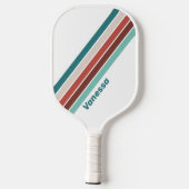 Munt Regenboog Gestreept met Naam Pickleball Paddle (Achterkant)