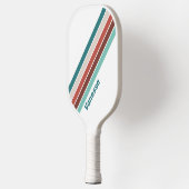 Munt Regenboog Gestreept met Naam Pickleball Paddle (Links)
