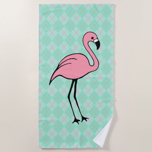 Munt Roze flamingo Beach Pool Towel Vacking Gift Strandlaken (Voorkant)