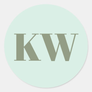 Munt Salie Grote Gemonogrammeerde Initiaal Geperso Ronde Sticker