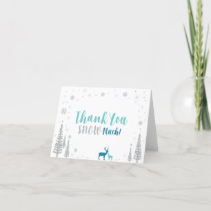 Munt, Teal & Zilver Winter Wonderland Dank Je Bedankkaart