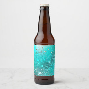 Munt Turquoise Folie Achtergrond Bier Etiket
