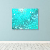 Munt Turquoise Folie Achtergrond Canvas Afdruk (Insitu (Houten vloer))