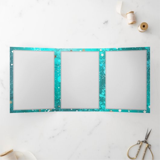 Munt Turquoise Folie Achtergrond Drieluik Programma (Binnen)