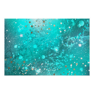 Munt Turquoise Folie Achtergrond Perfect Poster