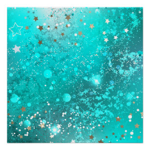 Munt Turquoise Folie Achtergrond Perfect Poster