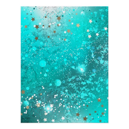 Munt Turquoise Folie Achtergrond Perfect Poster (Voorkant)