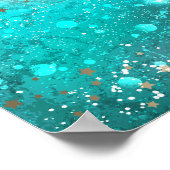 Munt Turquoise Folie Achtergrond Poster (Hoek)