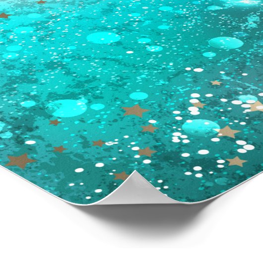 Munt Turquoise Folie Achtergrond Poster (Hoek)