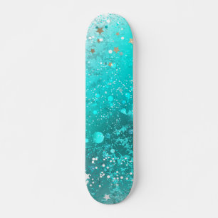 Munt Turquoise Folie Achtergrond Skateboard