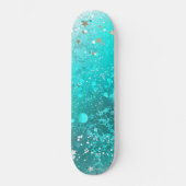 Munt Turquoise Folie Achtergrond Skateboard (Voorkant)