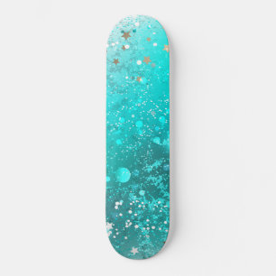 Munt Turquoise Folie Achtergrond Skateboard