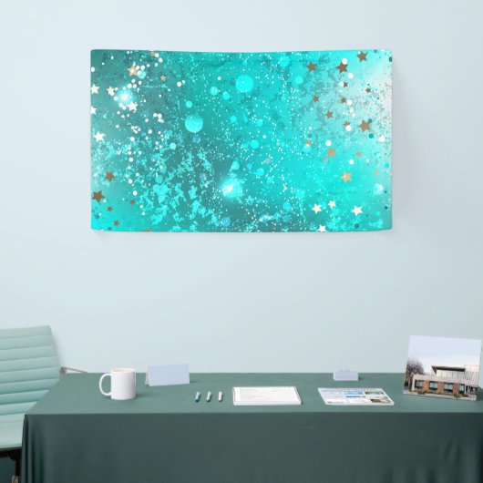 Munt Turquoise Folie Achtergrond Spandoek (Beurs)