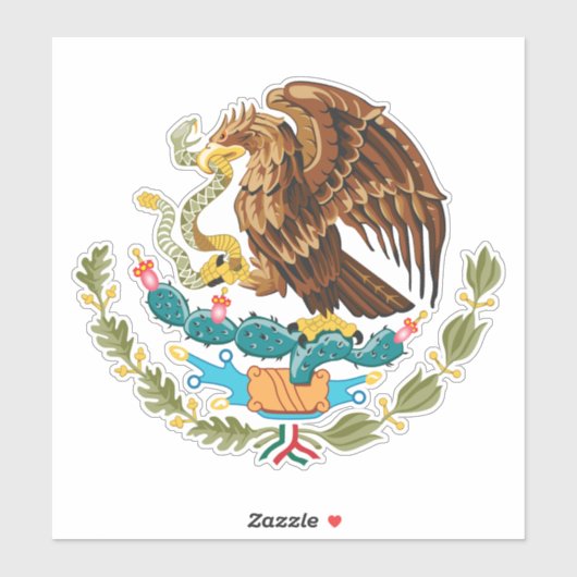 Munt van Wapens Mexico - Vlag van Mexico Sticker (Vel)