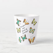 Munt Wees je eigen mooie vlinders Latte Mok (Voorkant)