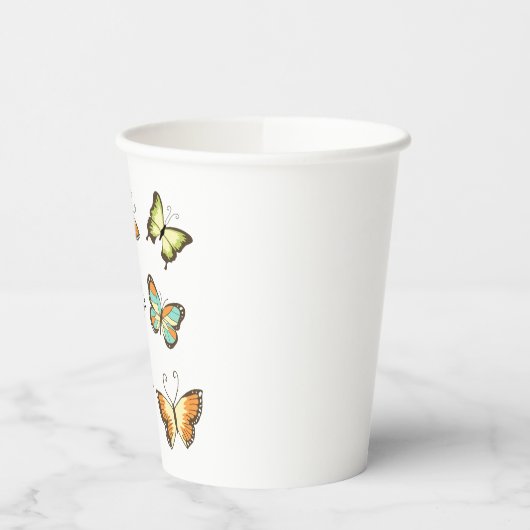 Munt Wees je eigen mooie vlinders Papieren Bekers (Links)