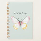 Munt Wit Geel Roze Teal Vlinder Planner (Voorkant)