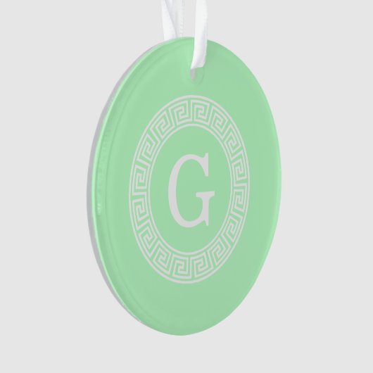 Munt Wit Grieks Sleutel RND Lijst Initiaal monogra Ornament (voorkant)
