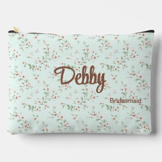 Munt + Wit Romantische Bloemen Trouwfeest Etui (Voorkant)