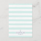 Munt & Witte nautische knoop bruiloft details Informatiekaartje (Achterkant)