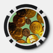 Munten Composiet Poker Chips, Zwart Gestreepte Ran Chips (Achterkant)