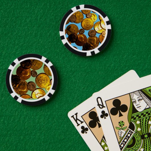 Munten Composiet Poker Chips, Zwart Gestreepte Ran Chips (Pokertafel (Dubbel))