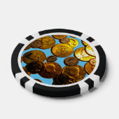 Munten Composiet Poker Chips, Zwart Gestreepte Ran Chips (Enkel)