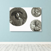 Munten die Henry VIII en Anne Boleyn afbeelden Canvas Afdruk (Insitu (Houten vloer))