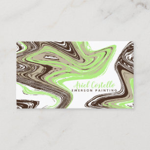 Munten groen en chocoladestrepen visitekaartje