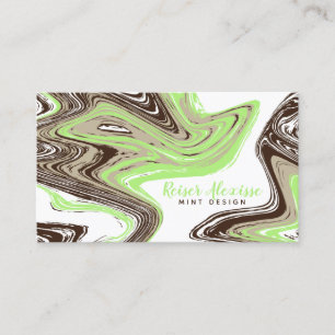 Munten groen en chocoladestrepen visitekaartje