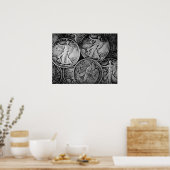 Munten met vrije ruimte poster (Keuken)