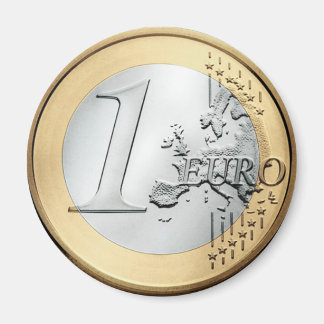 Munten van 1 euro magneet
