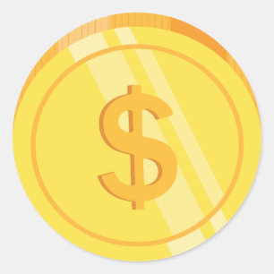 Munten van gouden dollars ronde sticker
